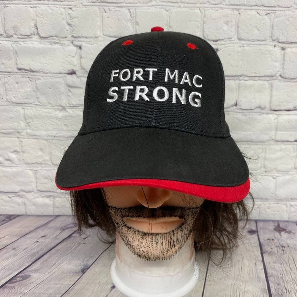 Fort Mac Strong Hat Cap Strap Back Black Fort Mac Murray One Size Fits Most